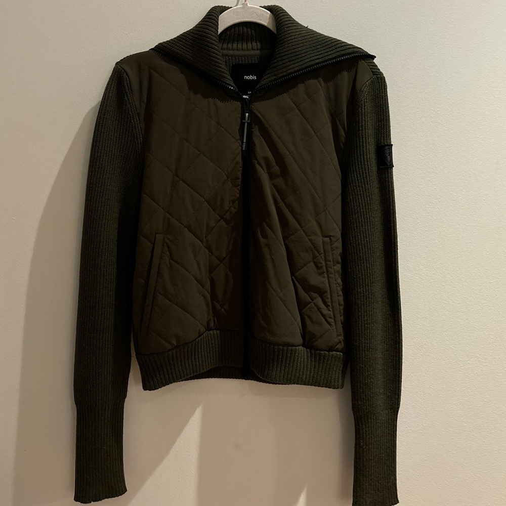 Nobis Quilted Full Zip Sweater